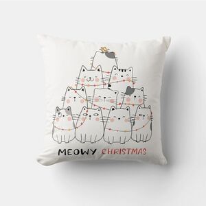 Meowy Christmas Pillow Cover